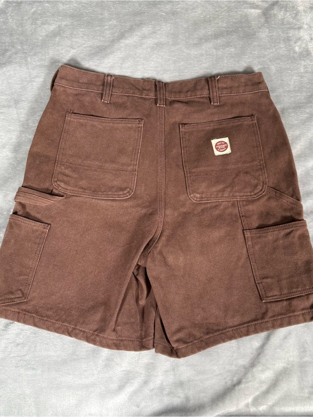Only NY Canvas Carpenter Shorts Mens 32 7” Streetwear Faded Brown